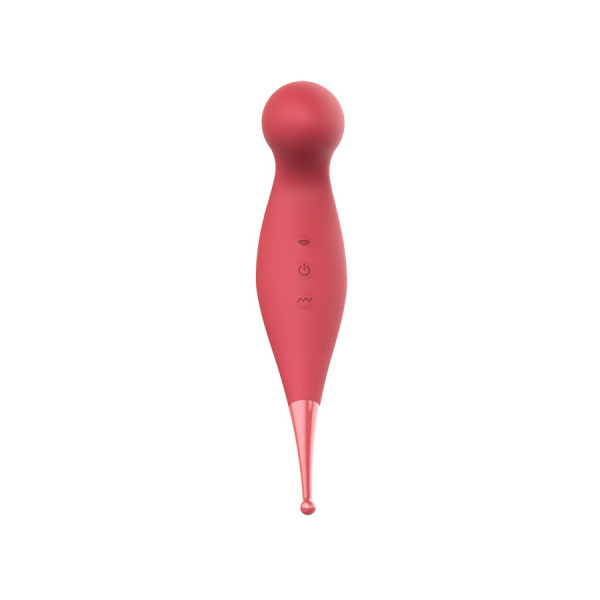 Oiseau du Paradis - Vibromasseur 2 en 1 avec vibration clitoridienne par membrane et embout stimulateur rouge 
